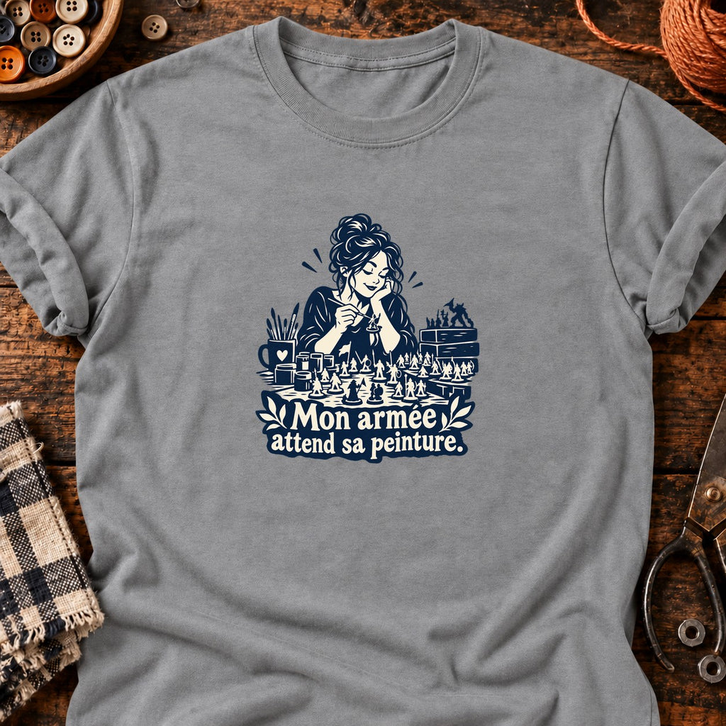 Peinture de figurines Mon armée attend sa peinture. — T-shirt gris chiné