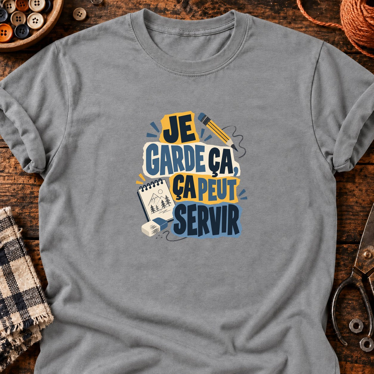 Ça peut servir - Dessin — T-shirt gris chiné