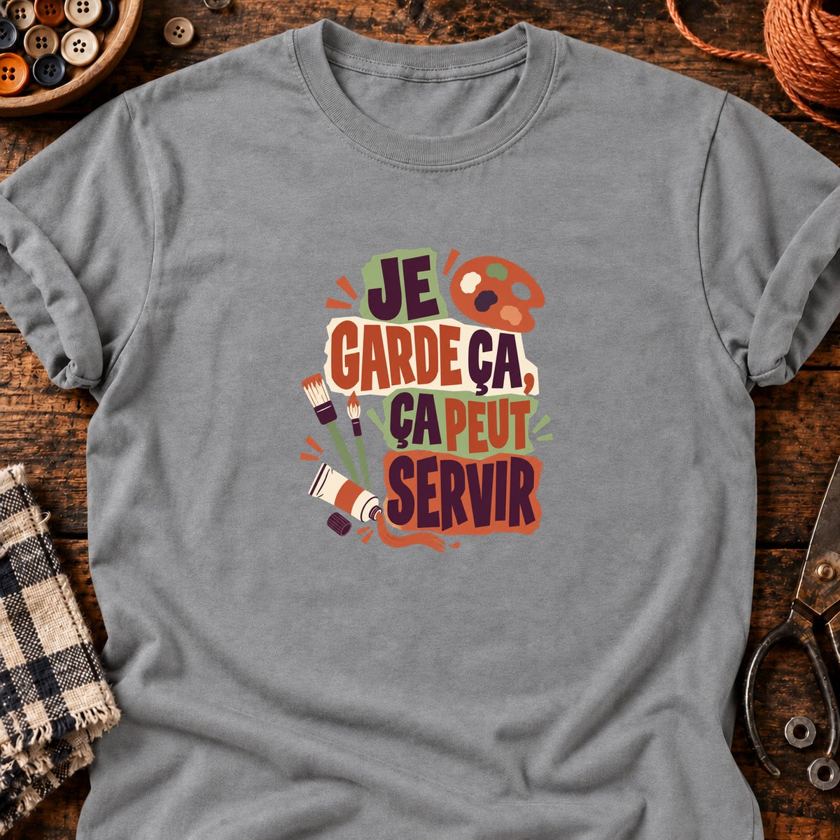 Ça peut servir - Peinture — T-shirt gris chiné