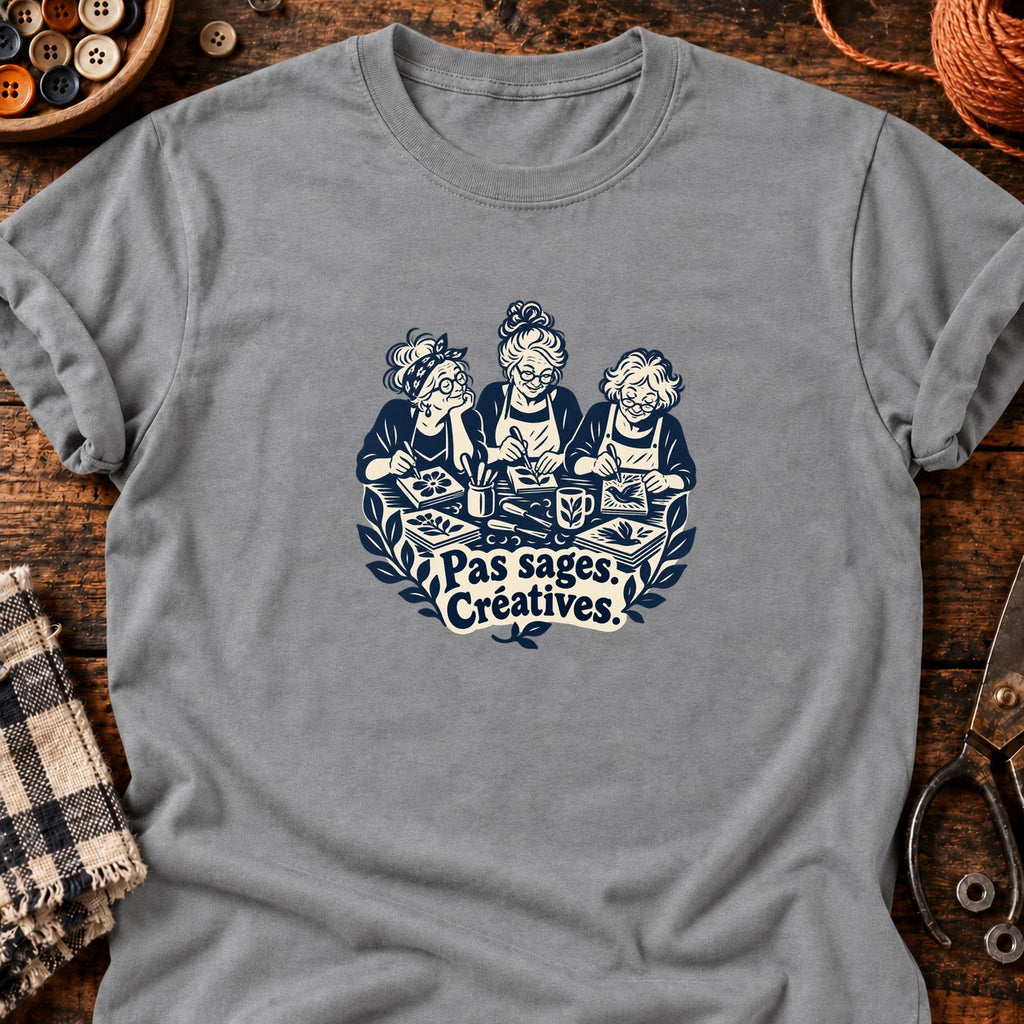 Pas sages. Créatives. — T-shirt gris chiné