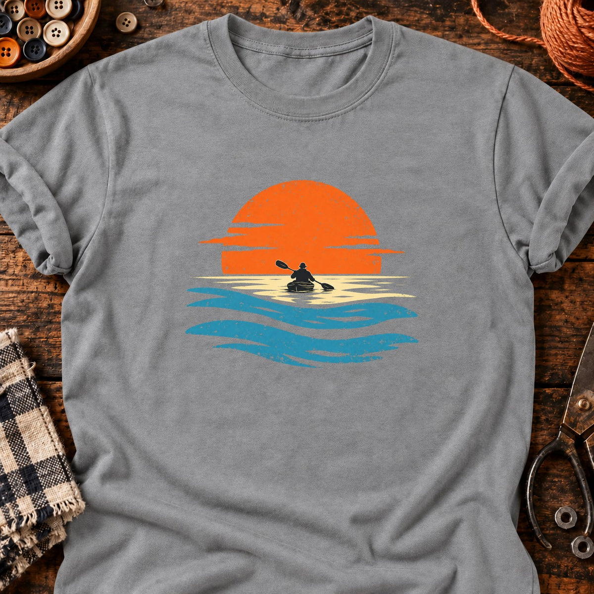 Au fil de l’eau — T-shirt gris chiné