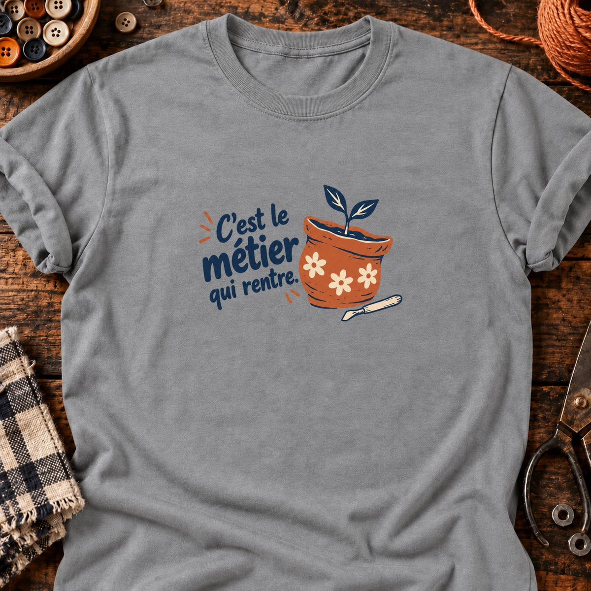 C'est le métier qui rentre — T-shirt gris chiné