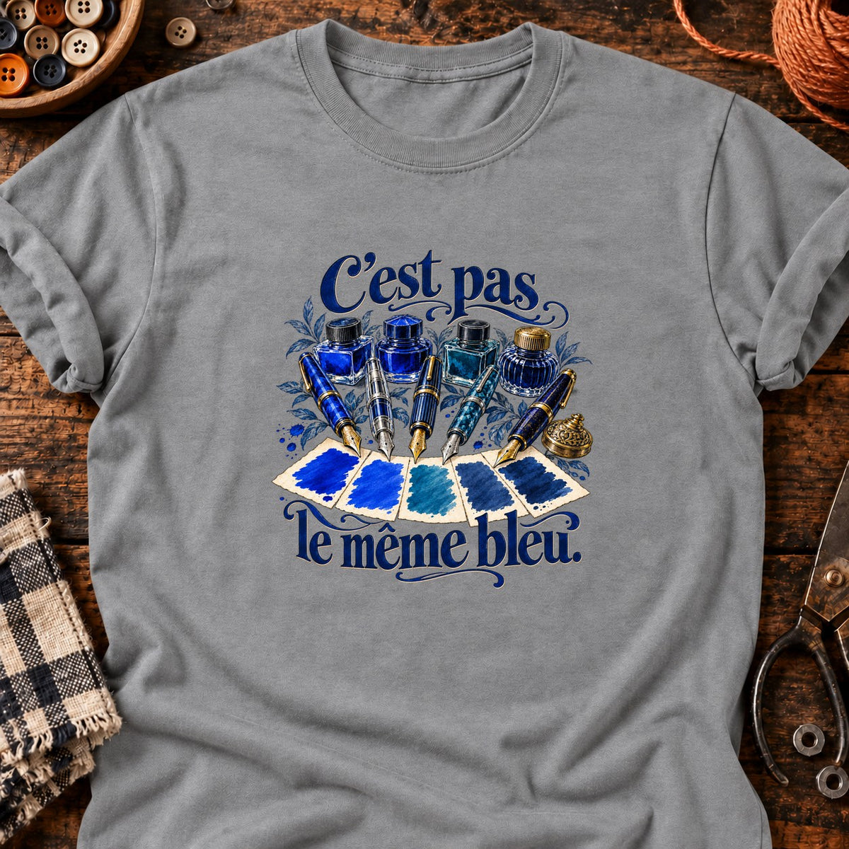 C’est pas le même bleu — T-shirt gris chiné