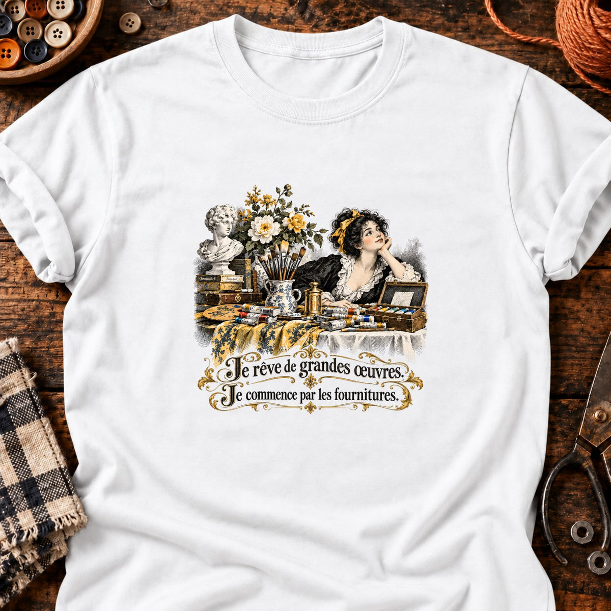 Je rêve de grandes œuvres — T-shirt blanc