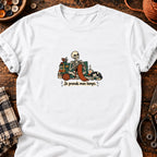 Squelette tricoteur — Je prends mon temps — T-shirt blanc