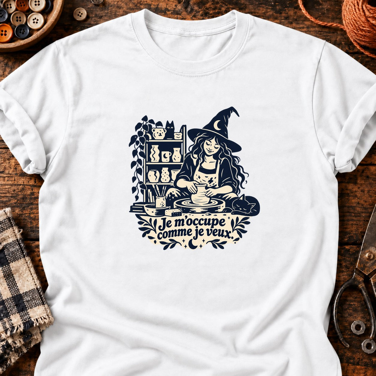 Sorcière potière Je m’occupe comme je veux — T-shirt blanc
