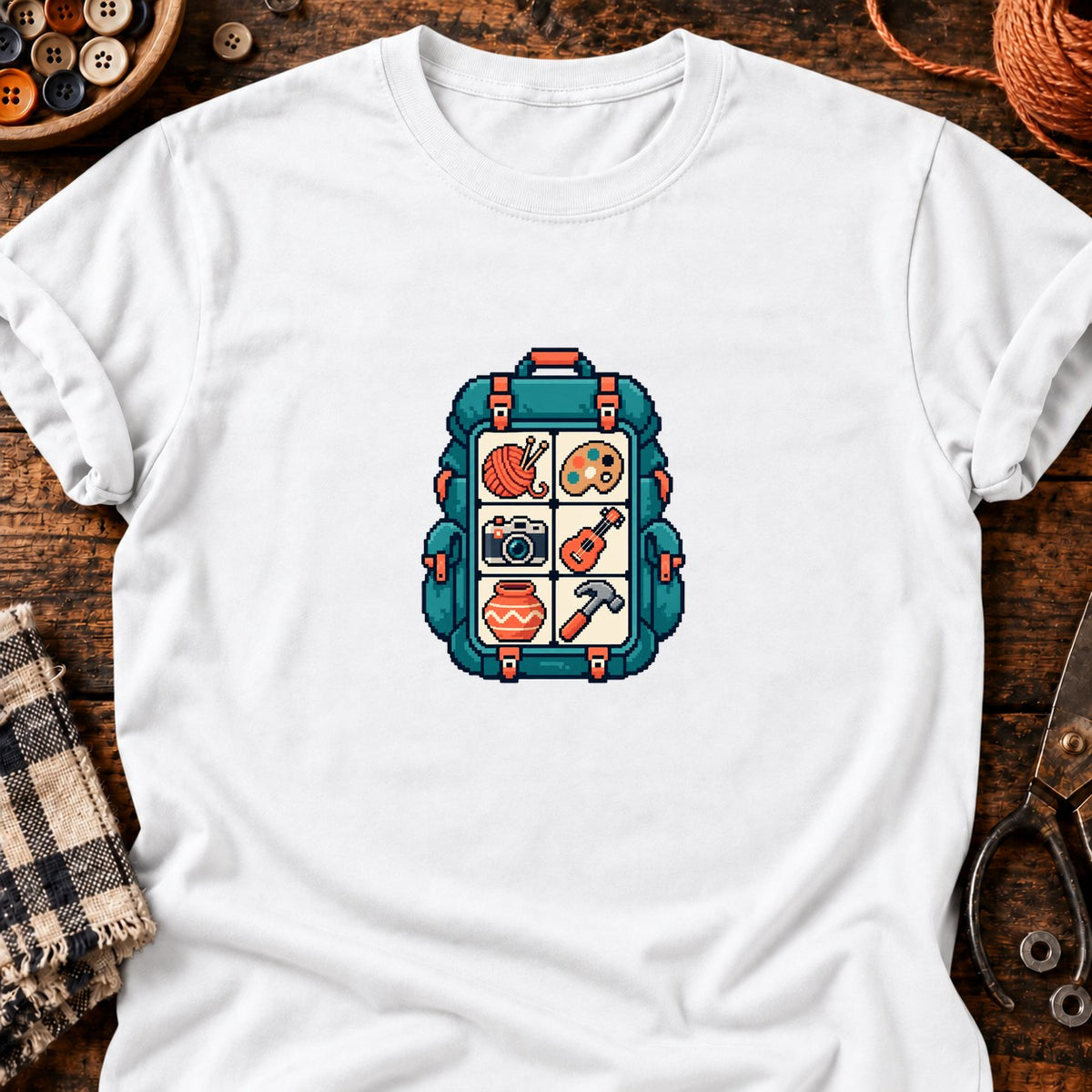 Jamais sans mon bazar — T-shirt blanc