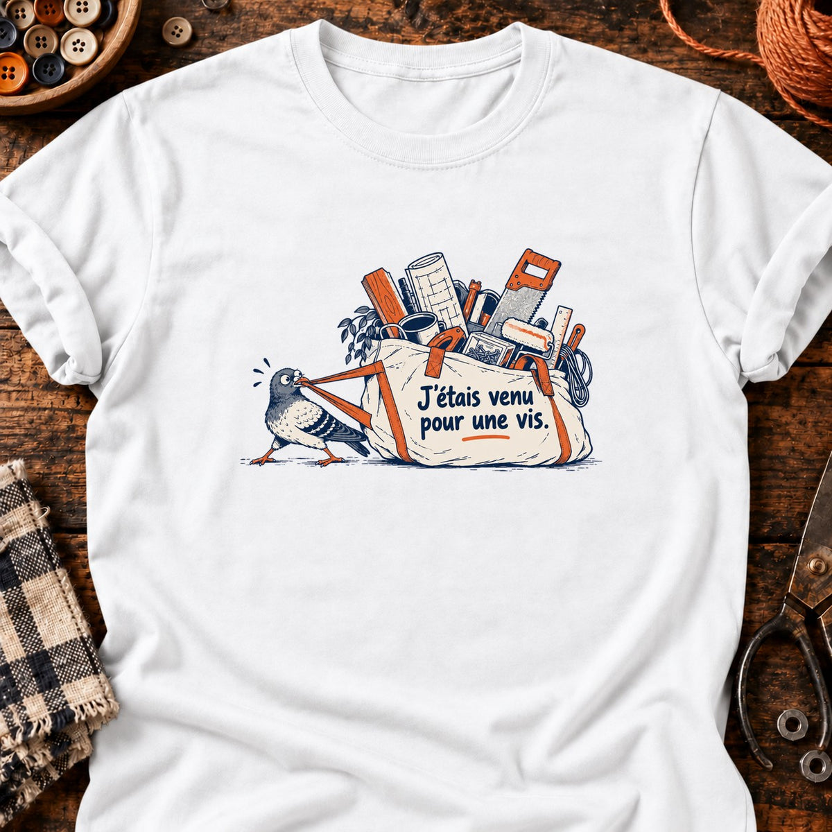 J’étais venu pour une vis — T-shirt blanc