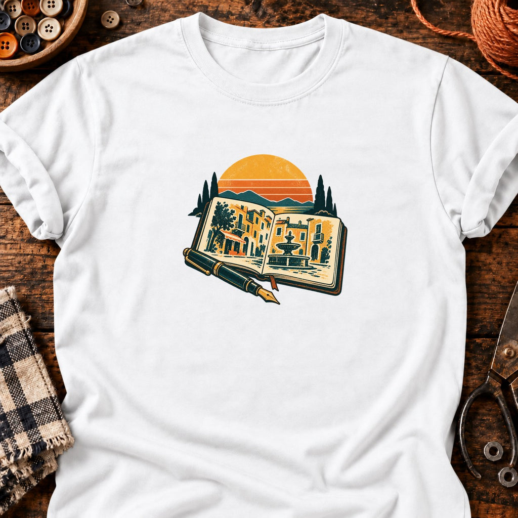 T-shirt Carnet de croquis urbains, coloris blanc