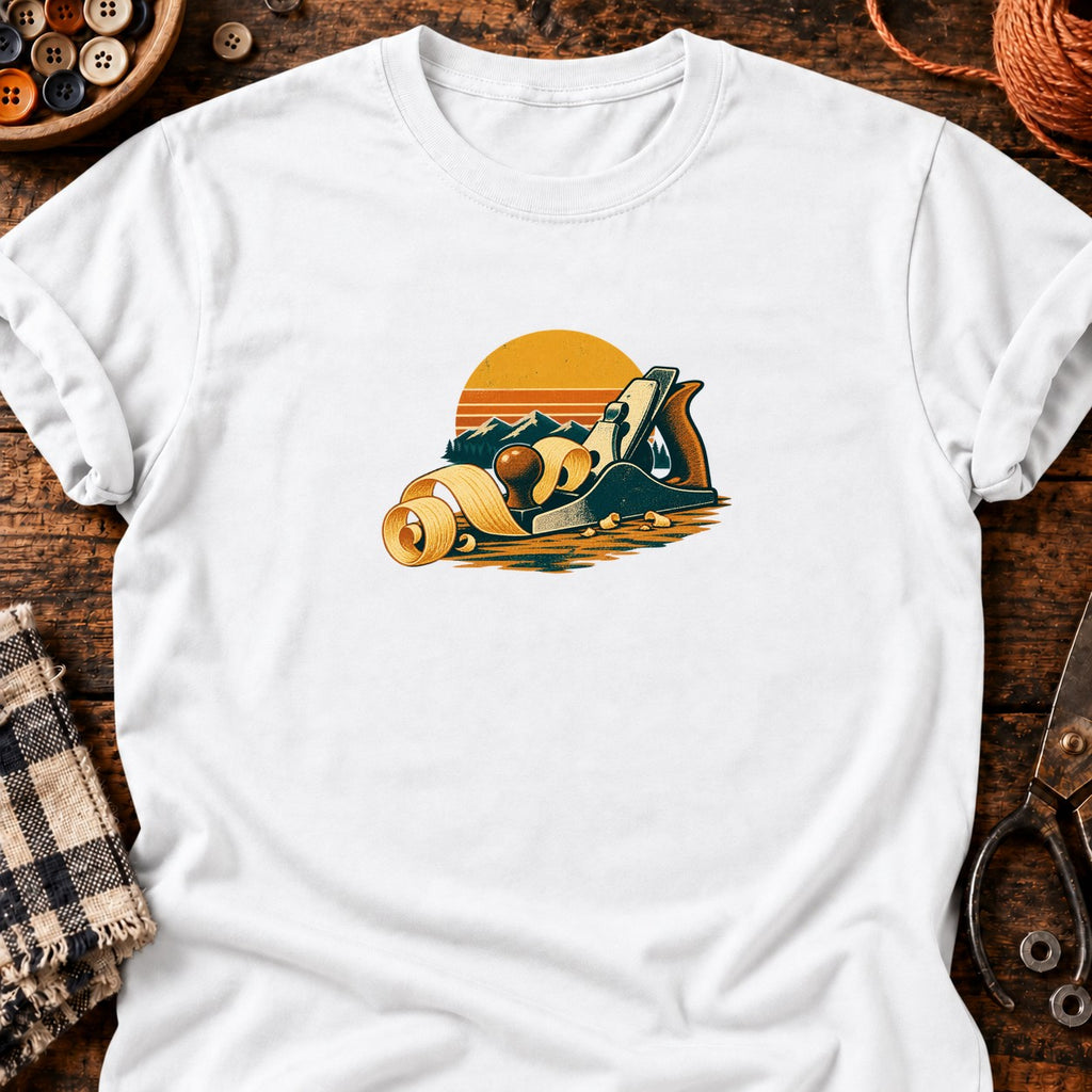 T-shirt Rabot à main et copeaux en, coloris blanc
