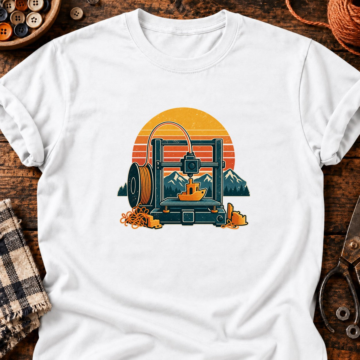 Imprimante 3D et bateau de calibration T-Shirt — T-shirt White