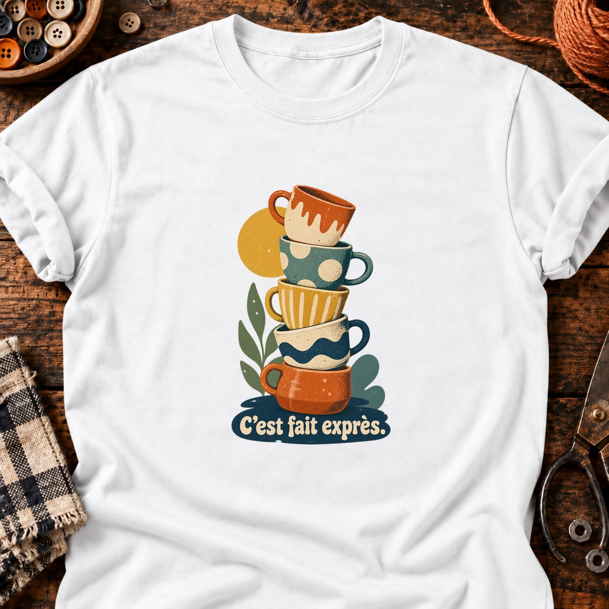 Tour de tasses décalées C’est fait exprès. — T-shirt blanc
