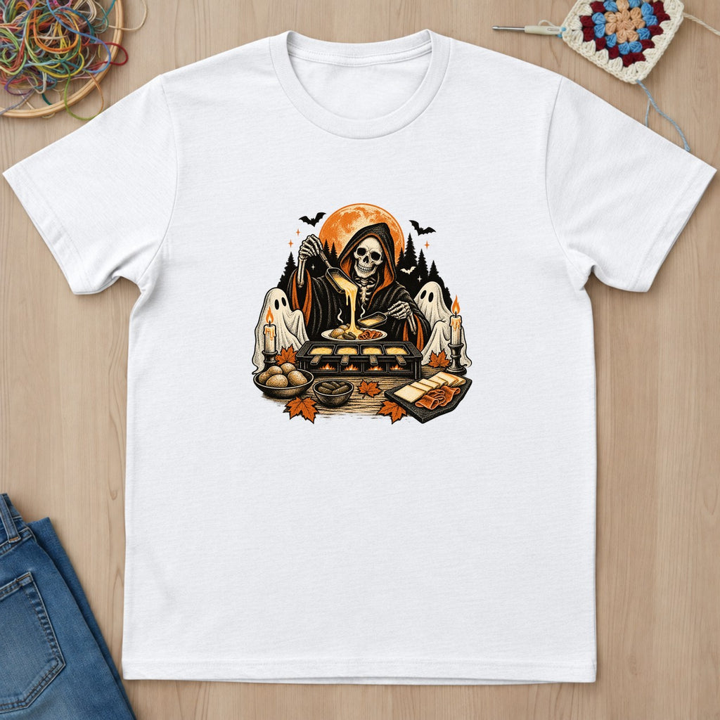 T-shirt blanc présenté à plat