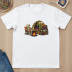 T-shirt blanc présenté à plat