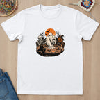 T-shirt blanc présenté à plat