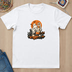 T-shirt blanc présenté à plat