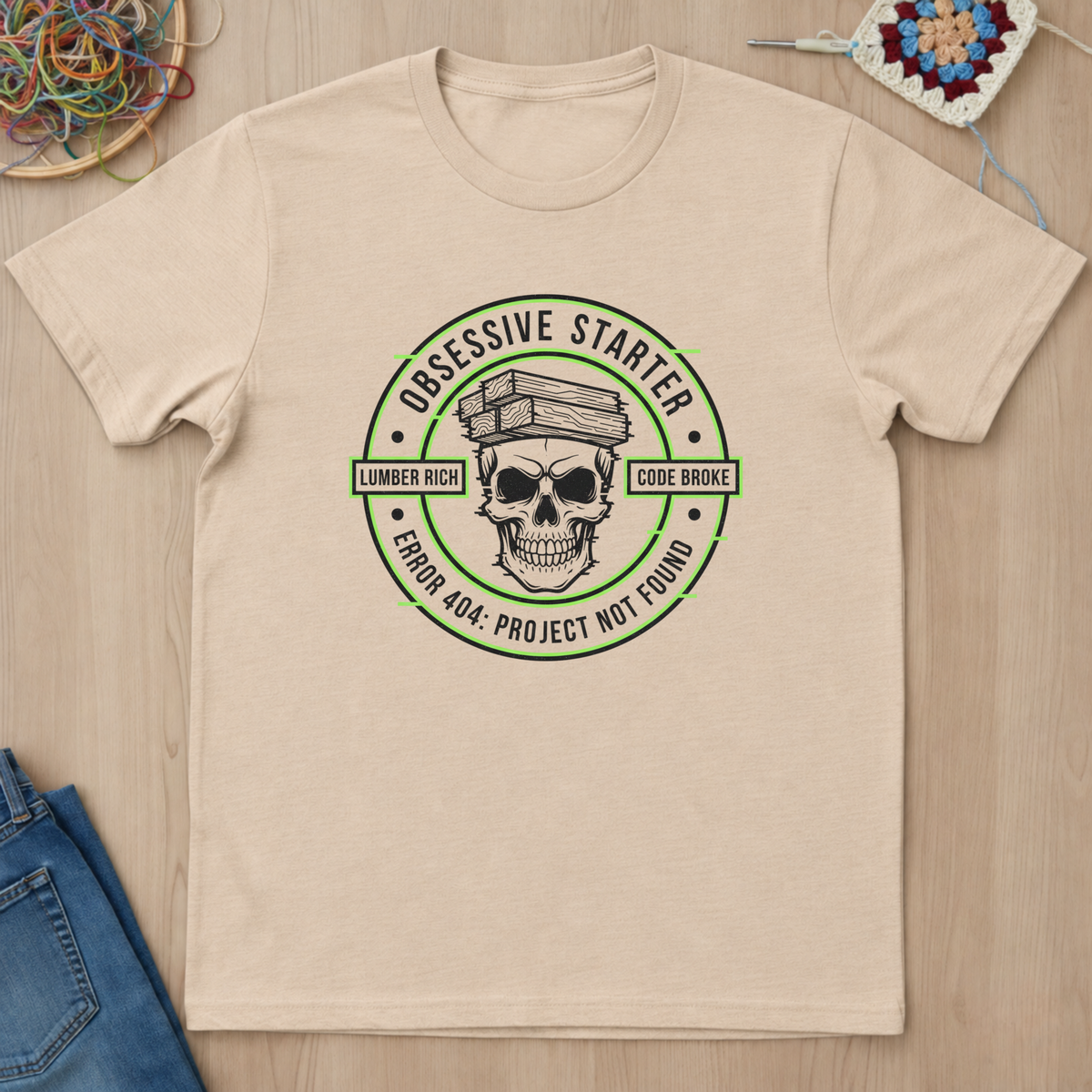 Skull Stamp 404 Project Not Found T-Shirt