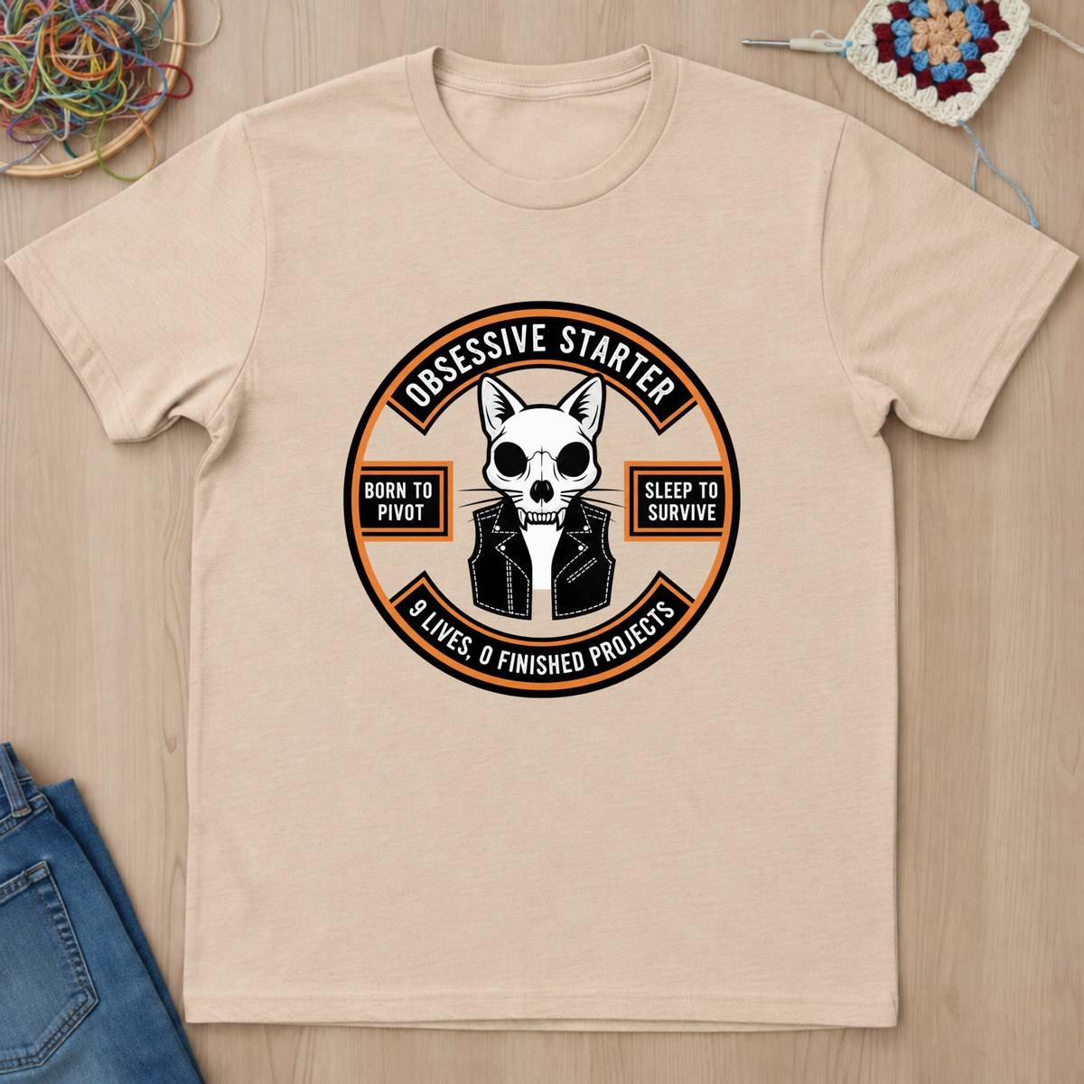 Cat Nine Lives Zero Finished Projects T-Shirt
