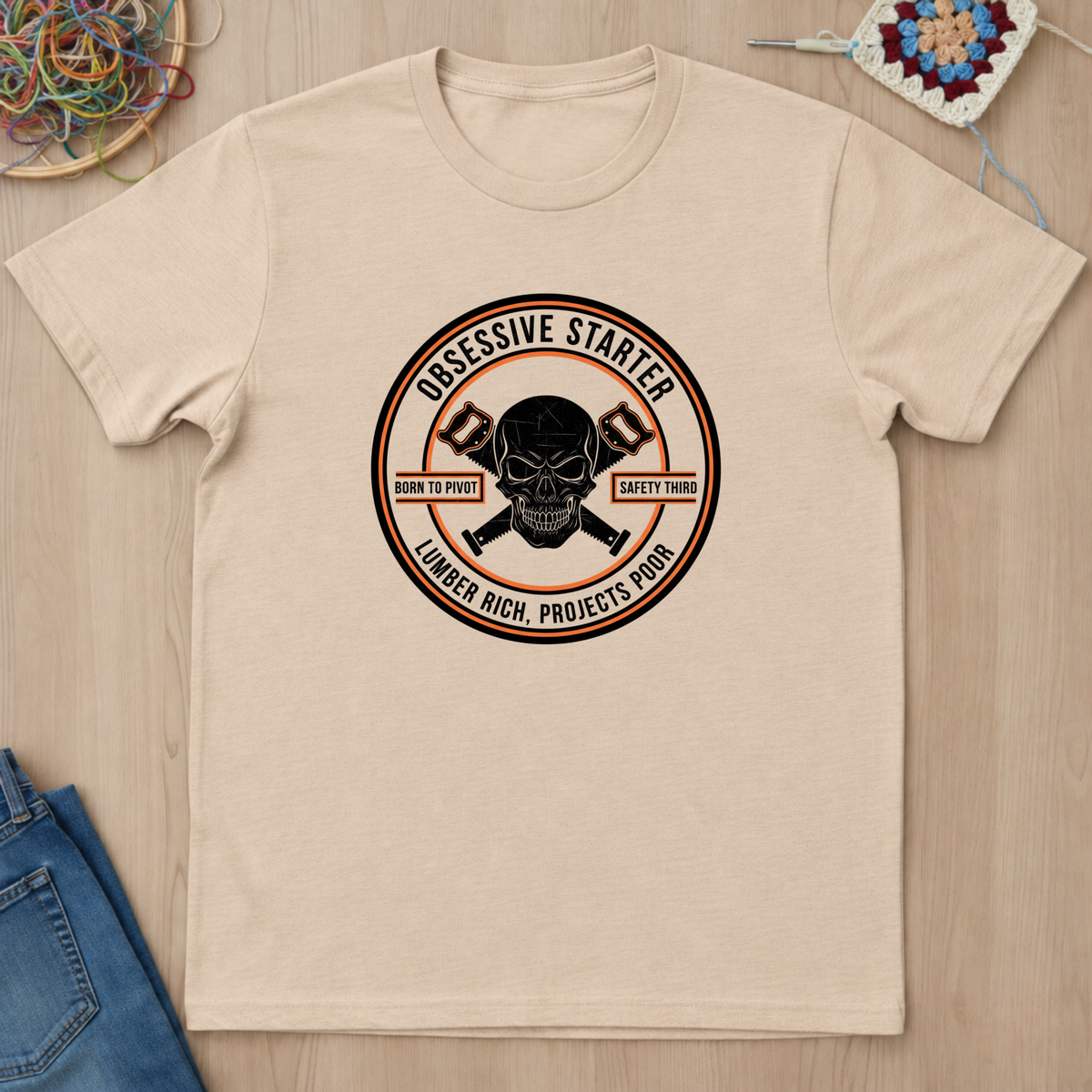 Skull Stamp Lumber Rich Projects Poor T-Shirt