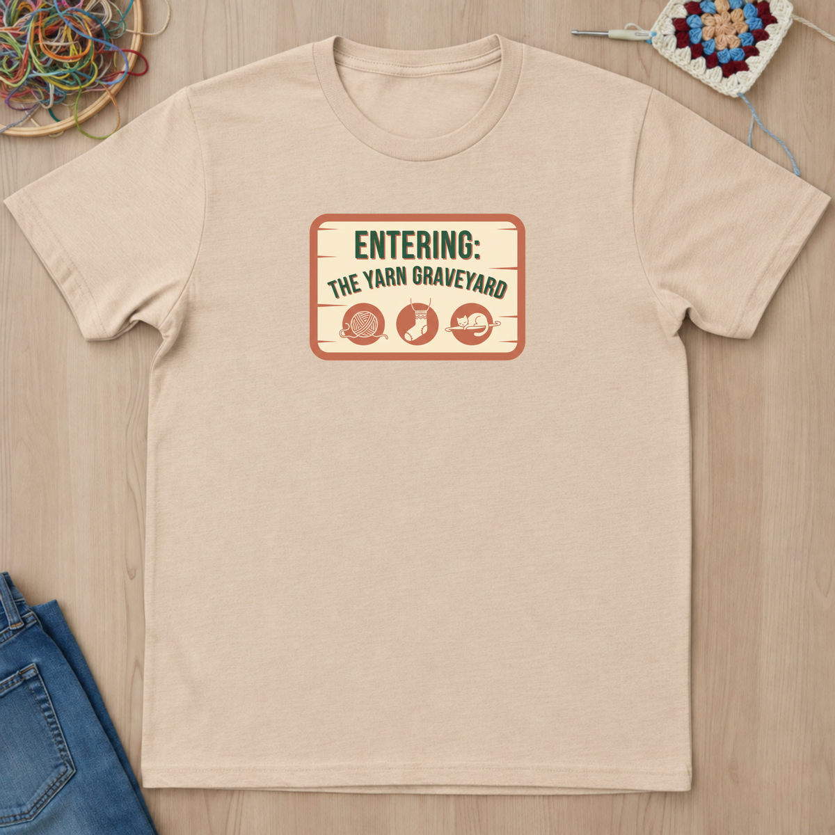 Plaque Entering The Yarn Graveyard T-Shirt