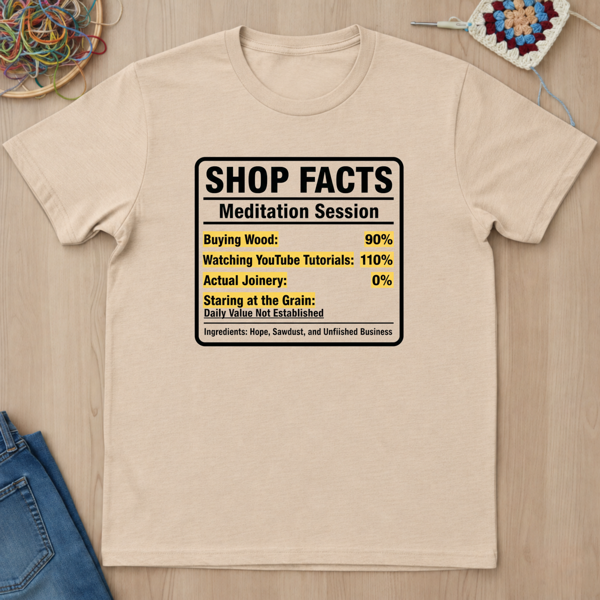 Nutrition Facts Shop Facts T-Shirt
