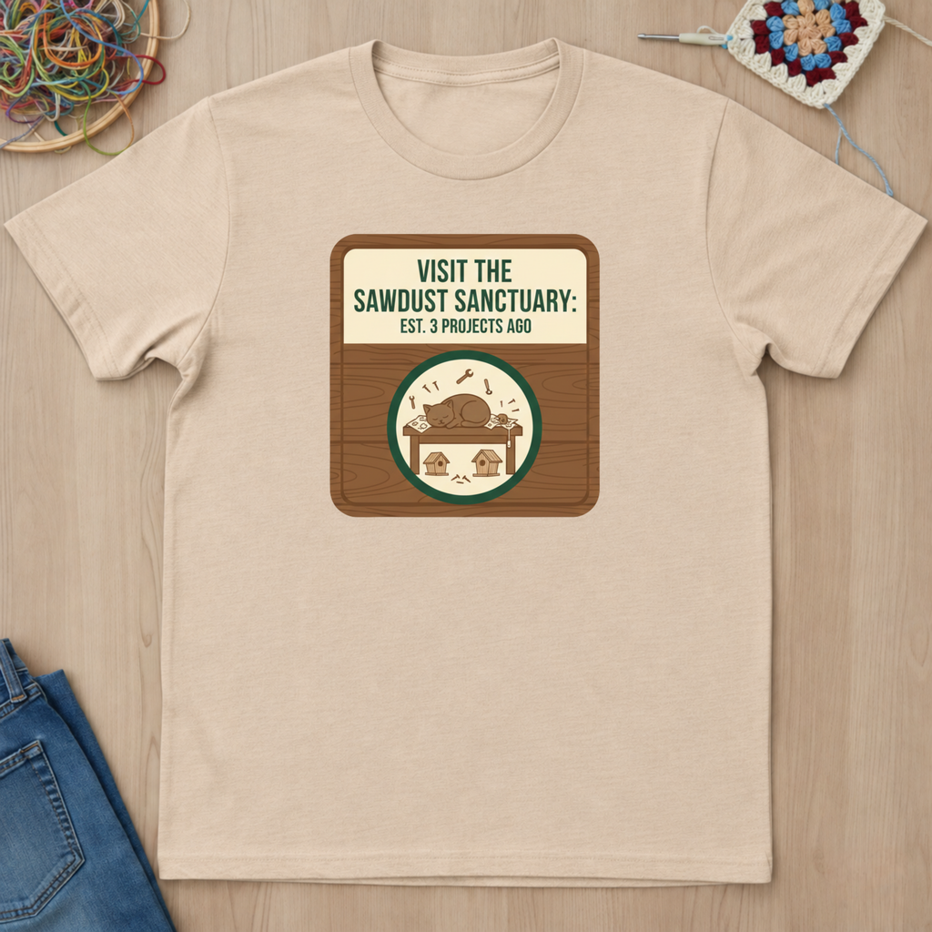 Plaque Visit Sawdust Sanctuary T-Shirt