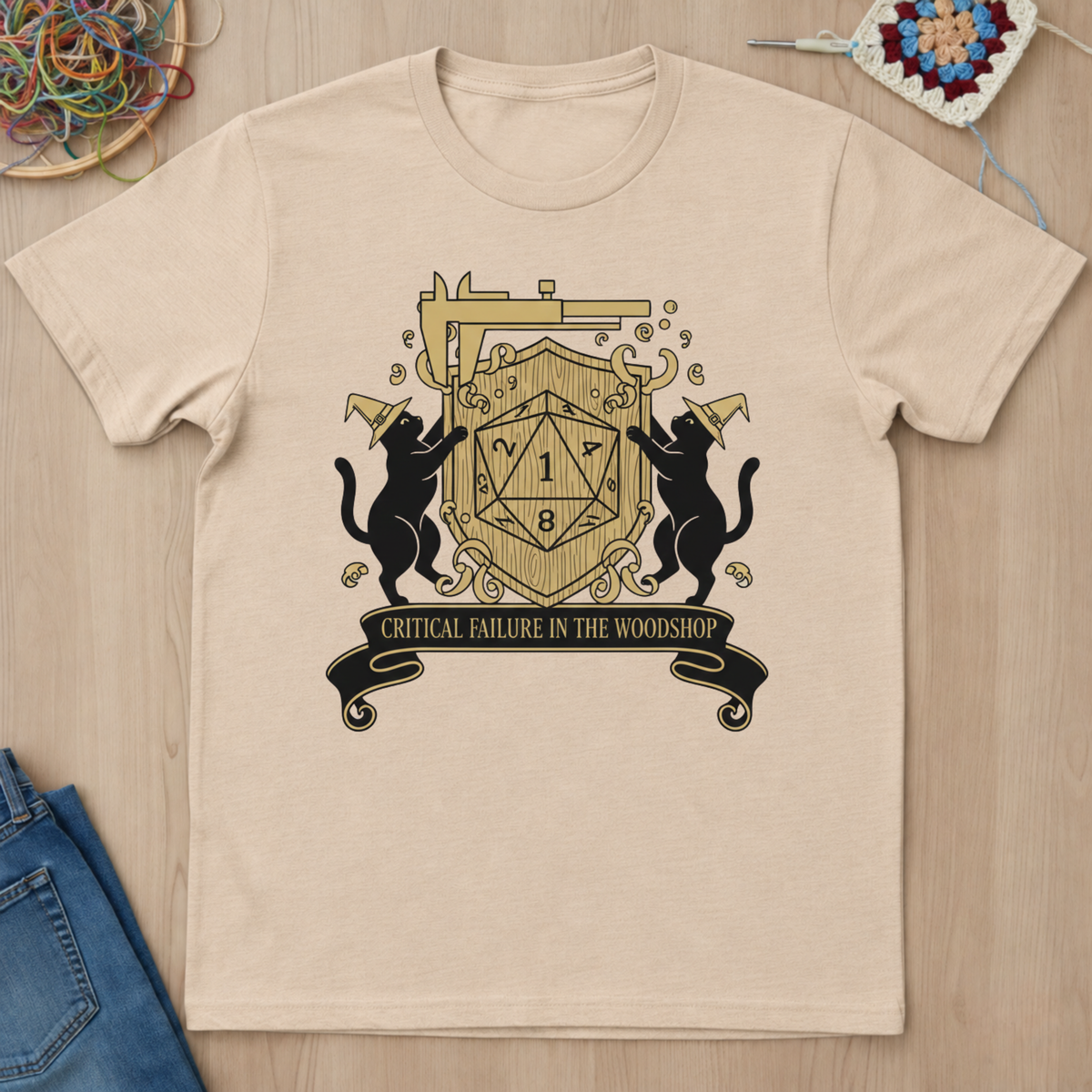 Cats Critical Failure In The Woodshop T-Shirt