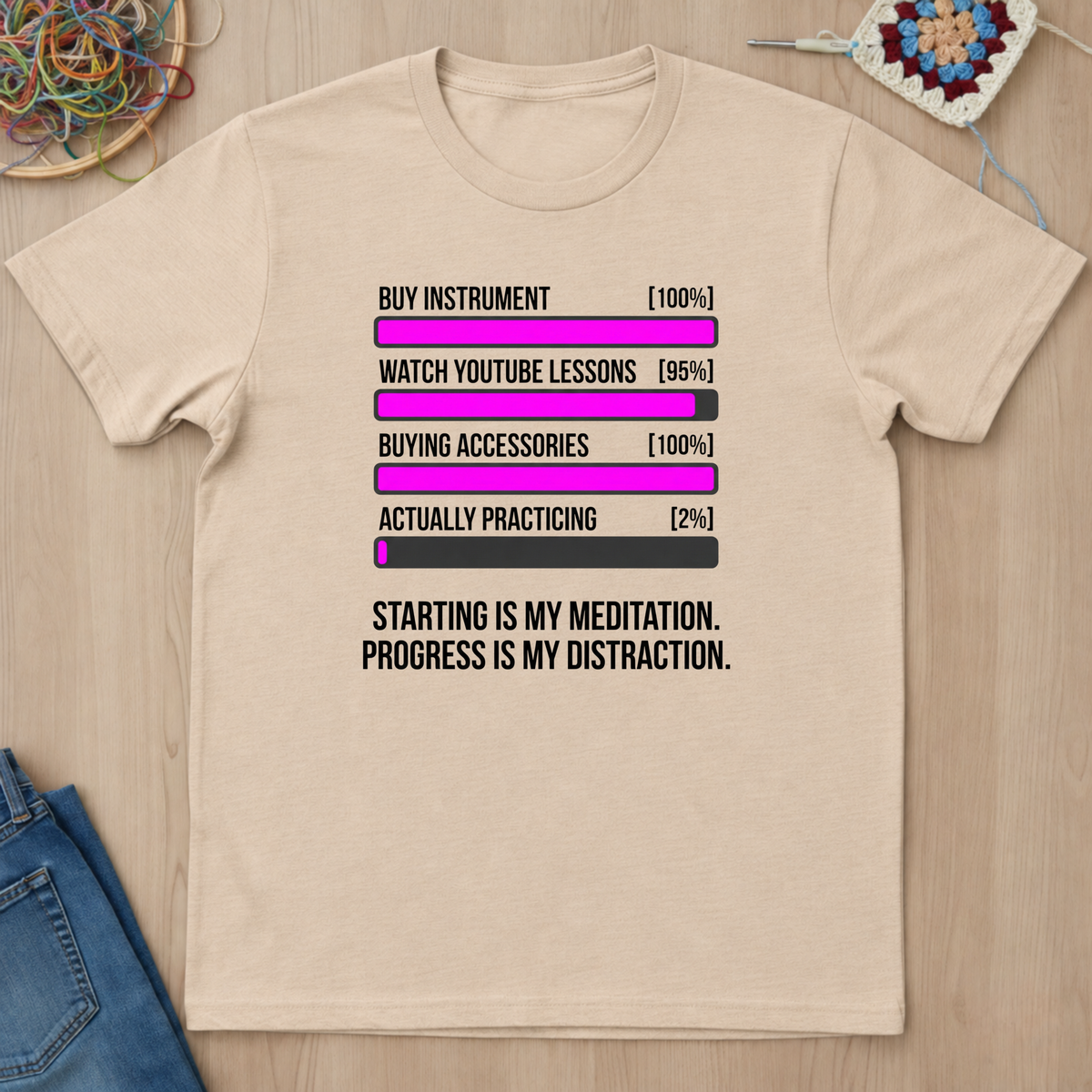 Starting Is My Meditation Progress Is My Distraction T-Shirt