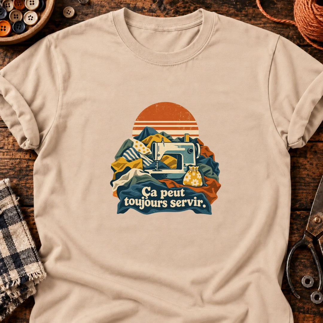 Machine à coudre rétro montagnes de tissu T-Shirt — video