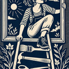 Femme libre sur échelle d’outils T-Shirt — video