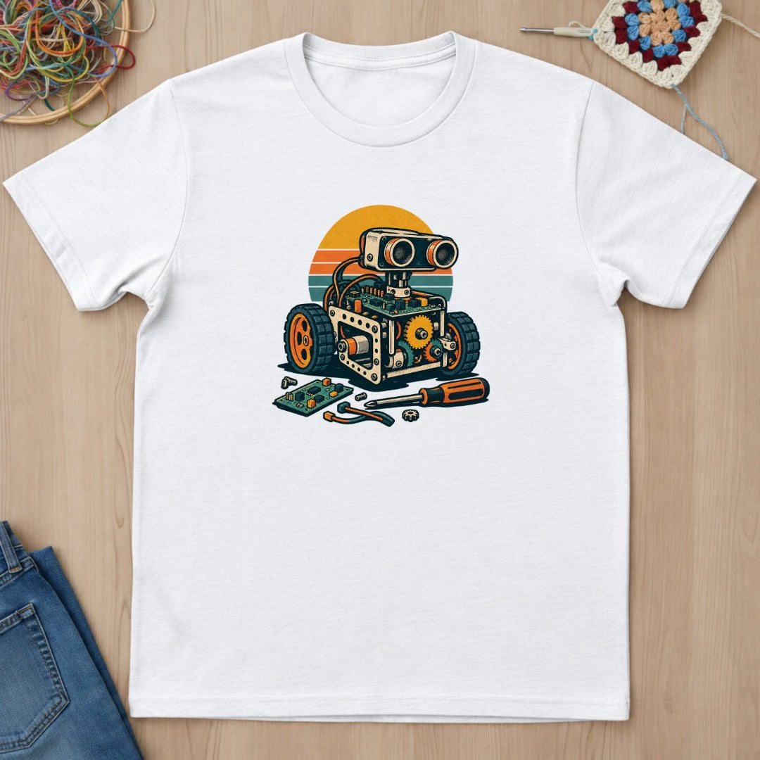 Robot à roues rétro T-Shirt — video