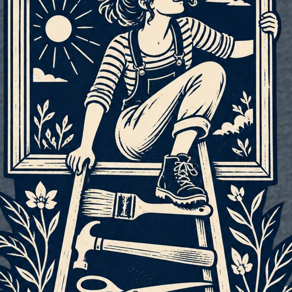 Femme libre sur échelle d’outils T-Shirt — video