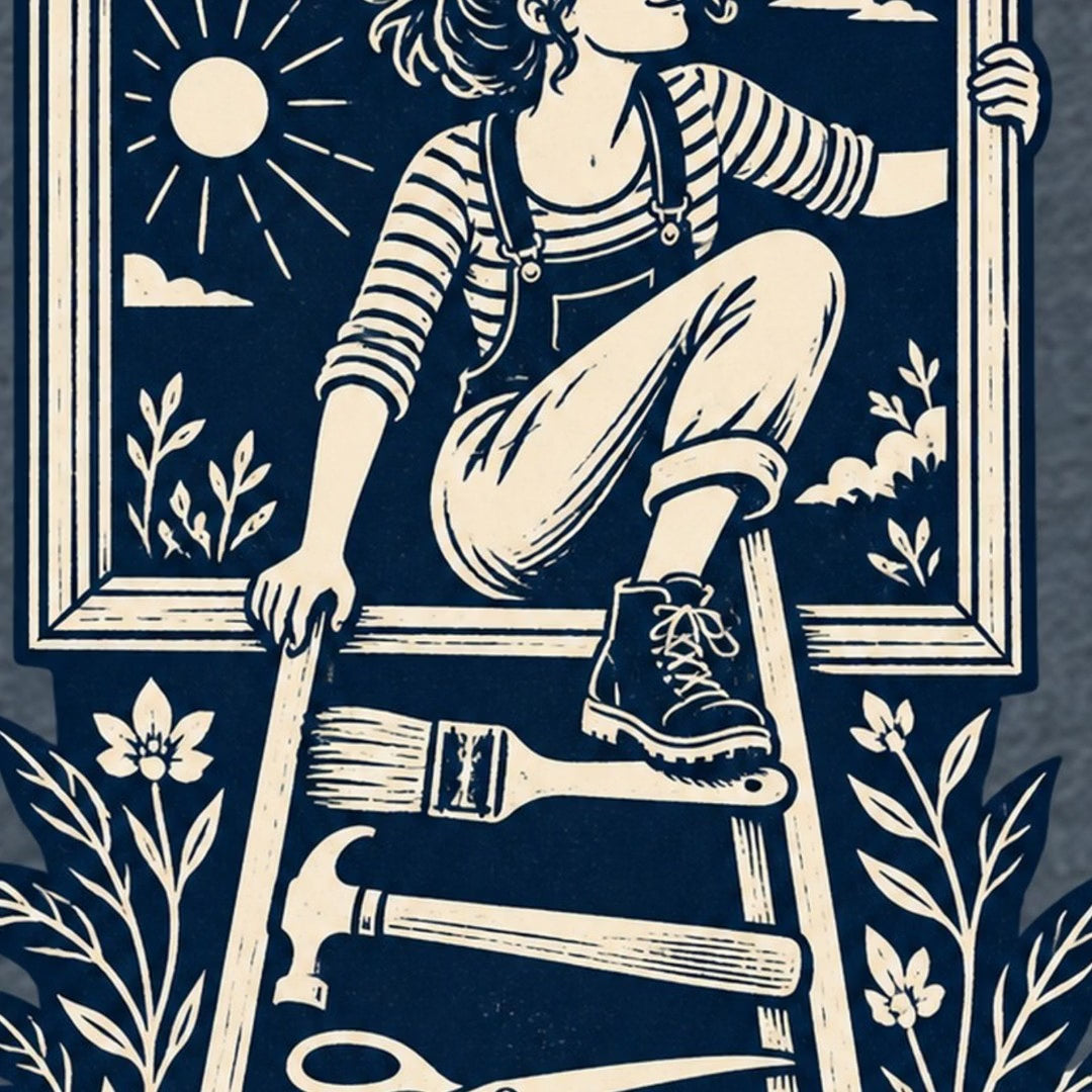 Femme libre sur échelle d’outils T-Shirt — video