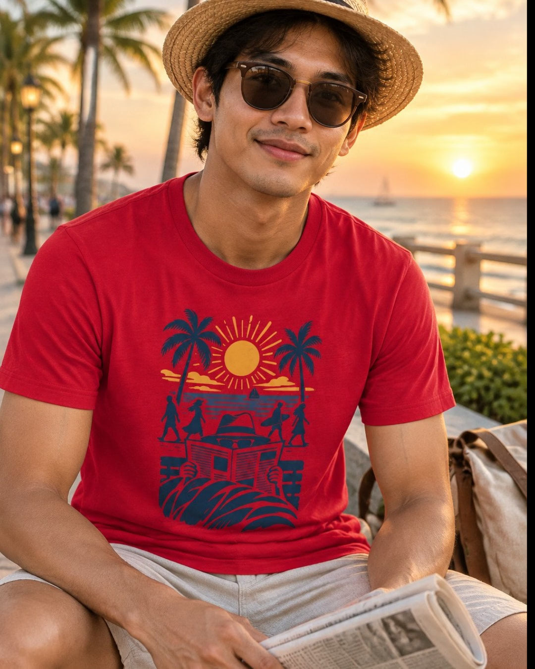 Lecteur discret à la plage T-Shirt — video