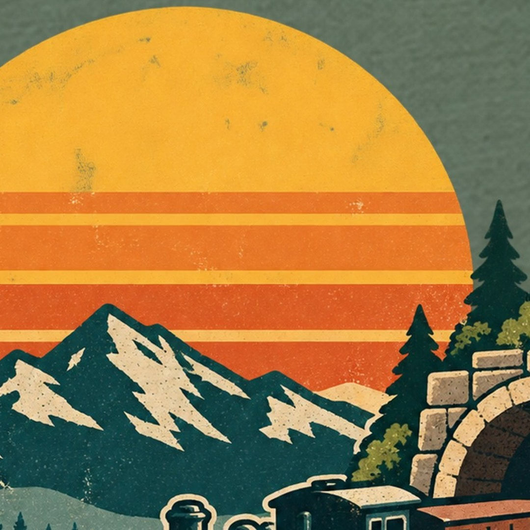 Locomotive vintage en tunnel T-Shirt — video