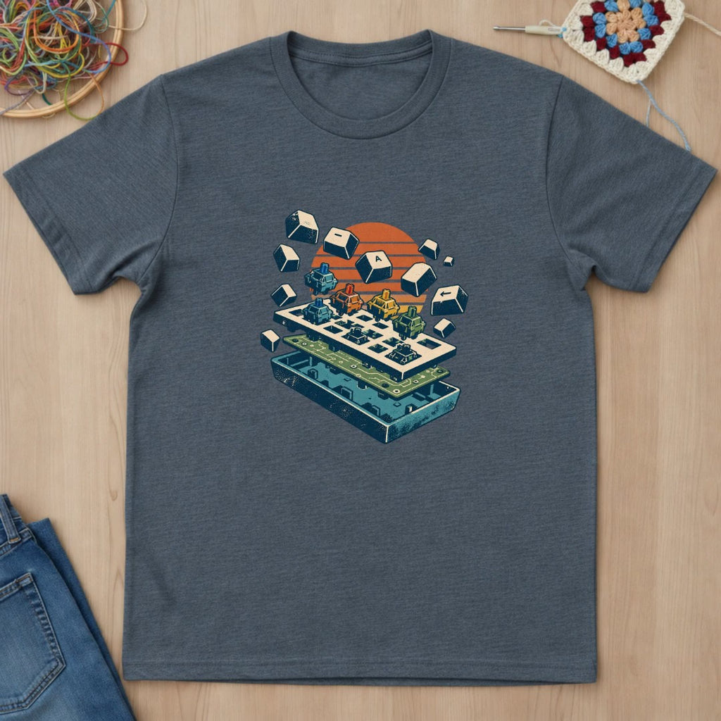Clavier mécanique explosé vintage T-Shirt — video