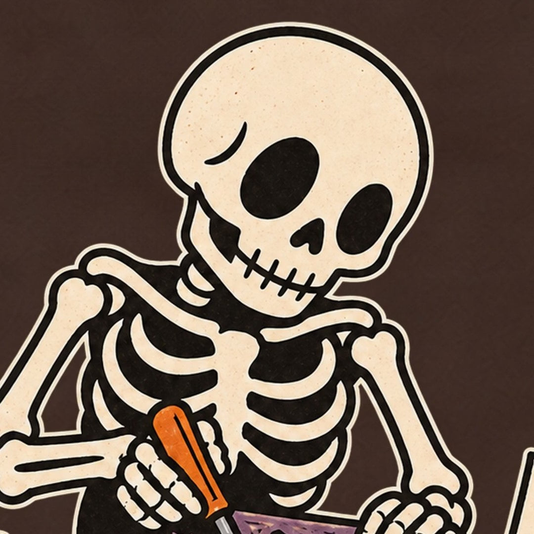 Skeleton Pumpkin Printmaker T-Shirt — video