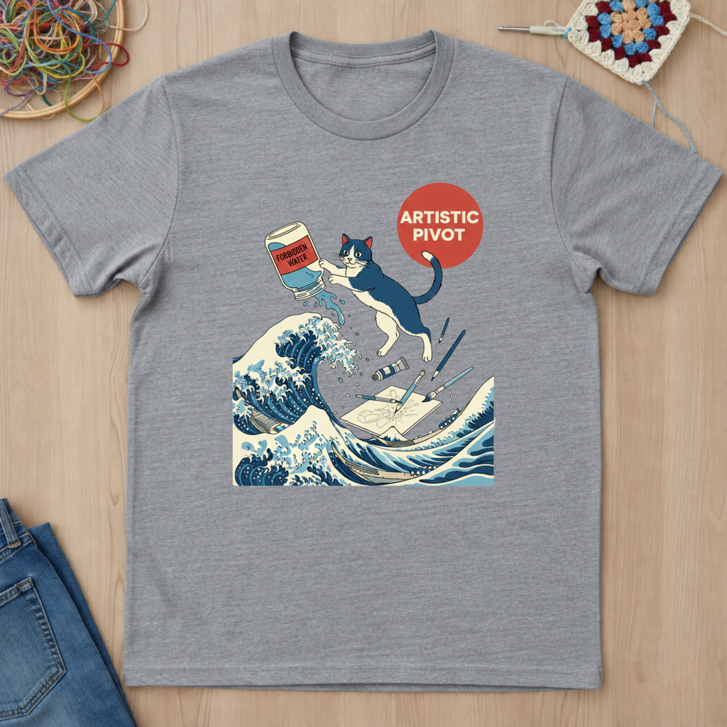 Cat Wave Artistic Pivot T-Shirt