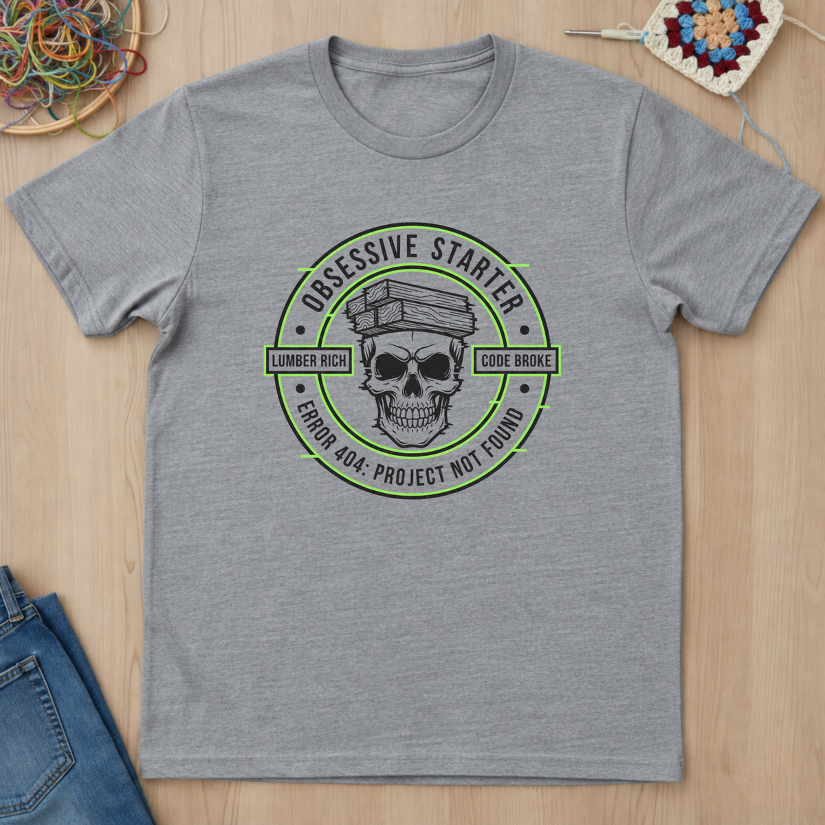 Skull Stamp 404 Project Not Found T-Shirt