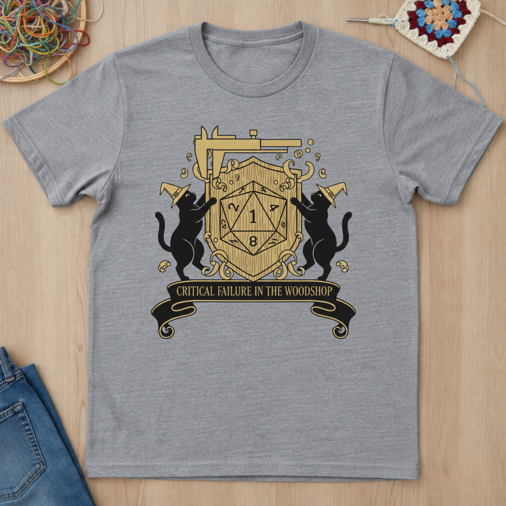 Cats Critical Failure In The Woodshop T-Shirt