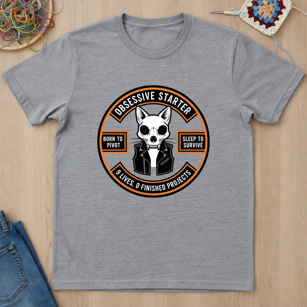 Cat Nine Lives Zero Finished Projects T-Shirt