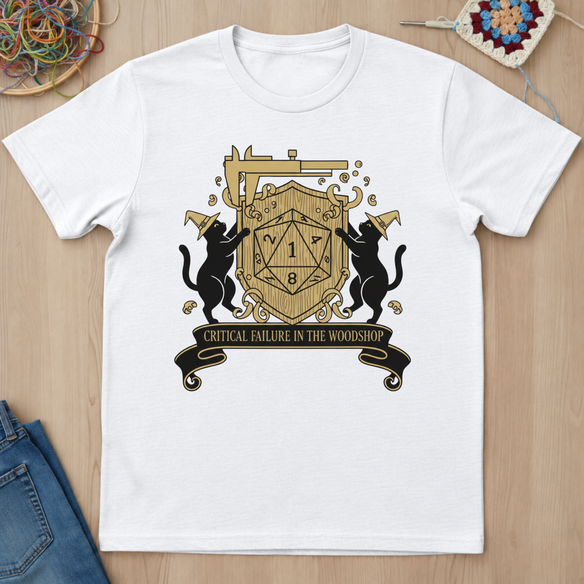 Cats Critical Failure In The Woodshop T-Shirt