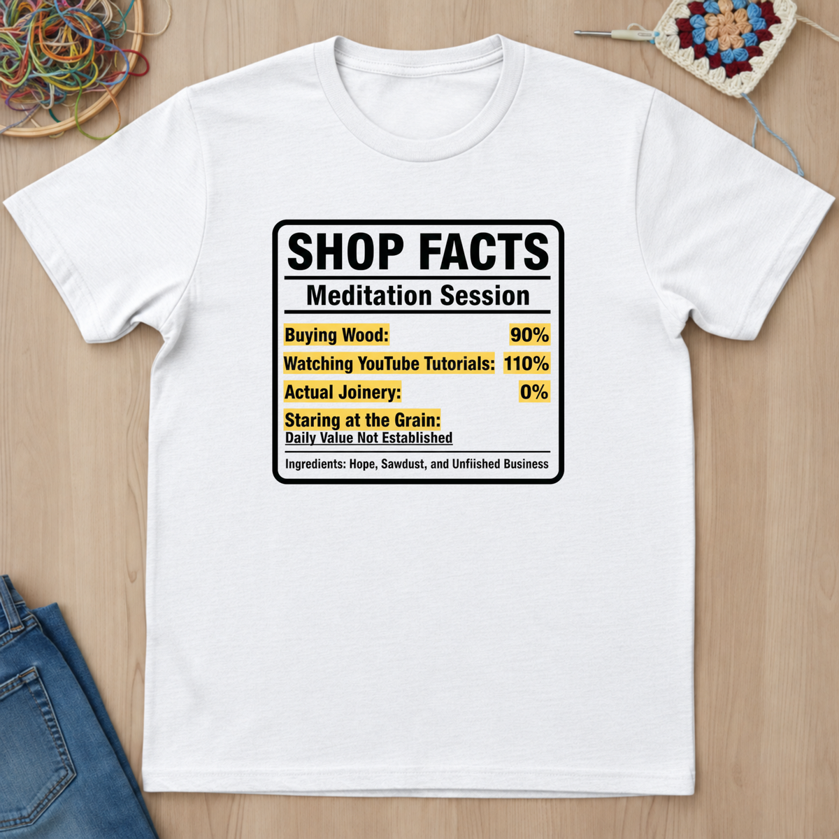 Nutrition Facts Shop Facts T-Shirt