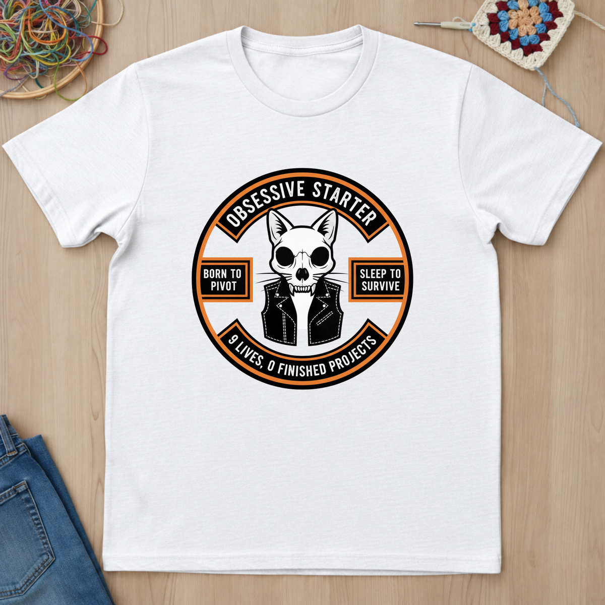 Cat Nine Lives Zero Finished Projects T-Shirt