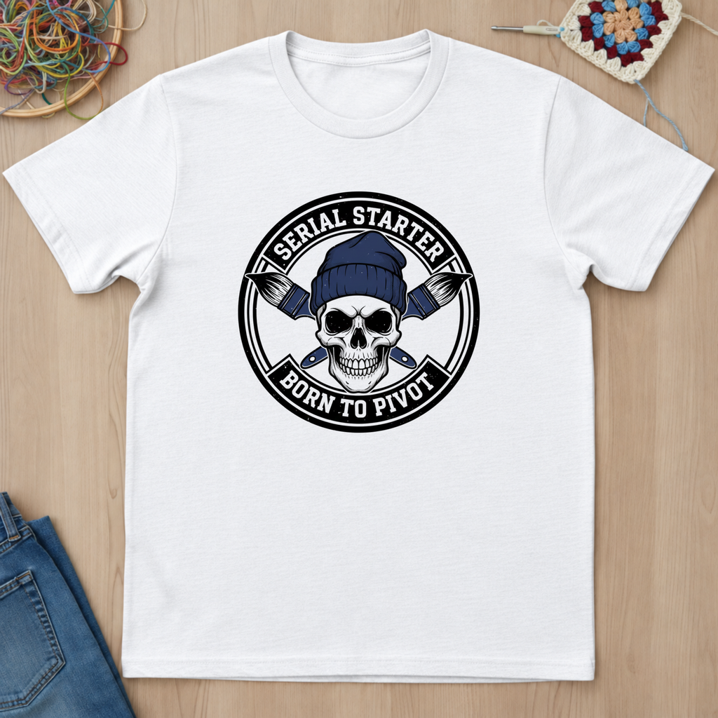 Skull Serial Starter Born To Pivot T-Shirt