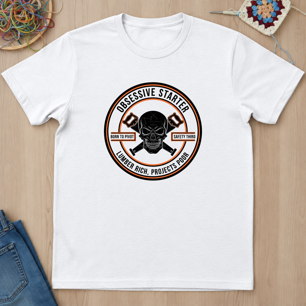Skull Stamp Lumber Rich Projects Poor T-Shirt