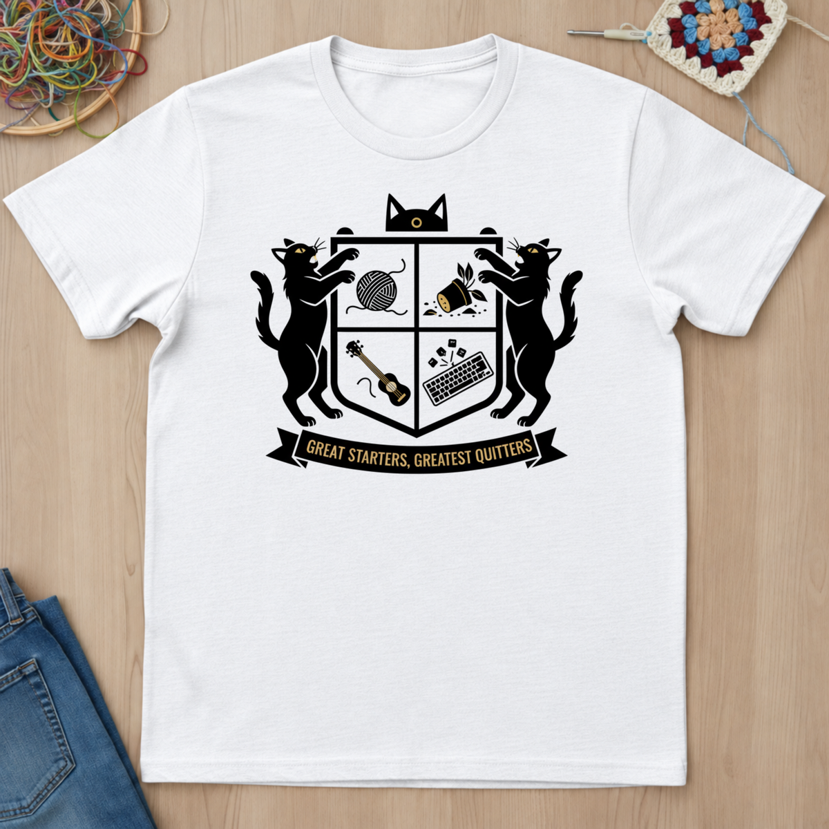 Cats Great Starters Greatest Quitters T-Shirt